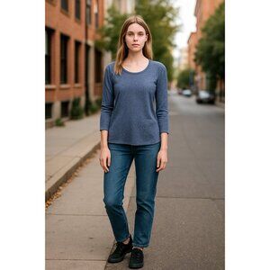 Atmosphere The Slouchy Top Women’s Blue Long Sleeve Casual Relaxed Fit Shirt 12